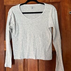 Brandy Melville Gray Fitted Long Sleeve Sweatshirt